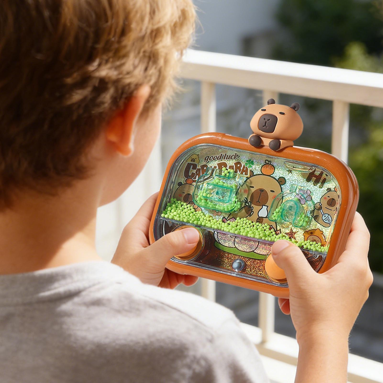 Kids Y Toys - カピバラ型ハンドヘルドウォーターゲーム（LEDライト付き）、ダブルボタンビーズトスフィジェットトイ、子供と大人向けの携帯用トラベルアクティビティ
