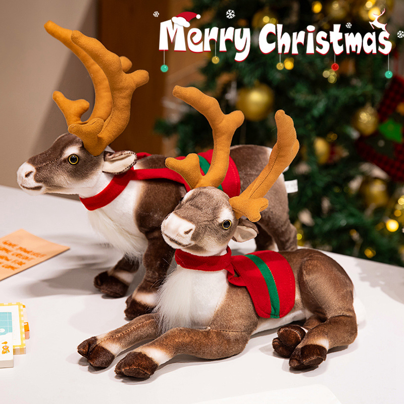 Best Kids Toys Xmas - かわいいトナカイのぬいぐるみ、クリスマスのトナカイのぬいぐるみ、クリスマスエルクの柔らかいおもちゃ、メリークリスマス、新年飾り、お子様への最高の贈り物。