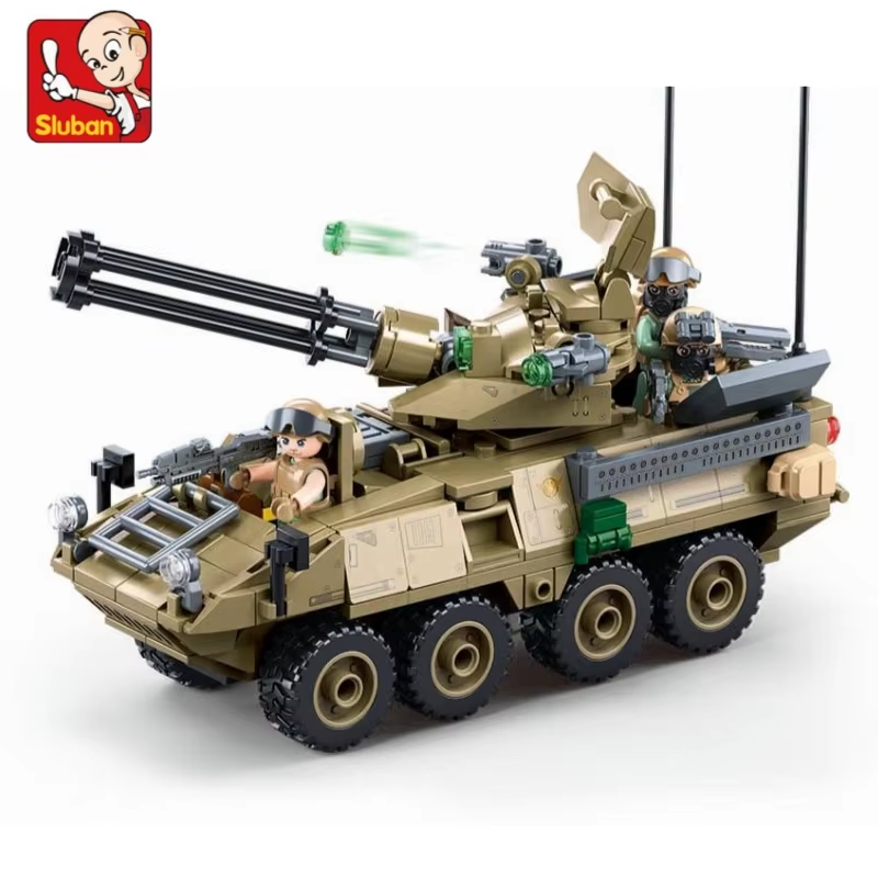 Kid Toys Ads - スラバン 310ピース OEF ストライカー-ADS ビルディングブロックキット 軍事防空システムモデル