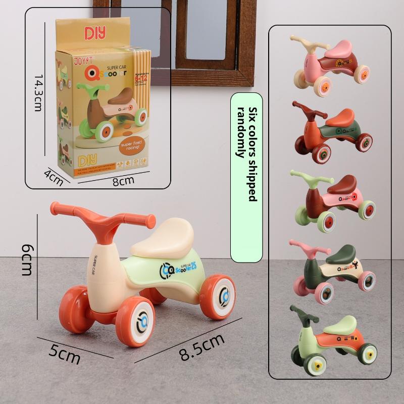 Kids Toys Cars - 1 個シミュレーションミニかわいい子供用バランスカー四輪ベビースライディングスクーター装飾品クリエイティブアセンブリ子供用車のおもちゃギフト