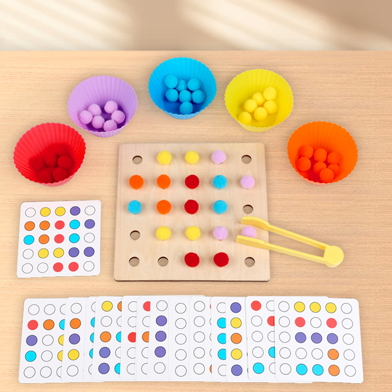 Kid Toys Ads - 木製クリップビーズおもちゃモンテッソーリ微細運動トレーニング色分類マッチング早期学習教育玩具子供のための