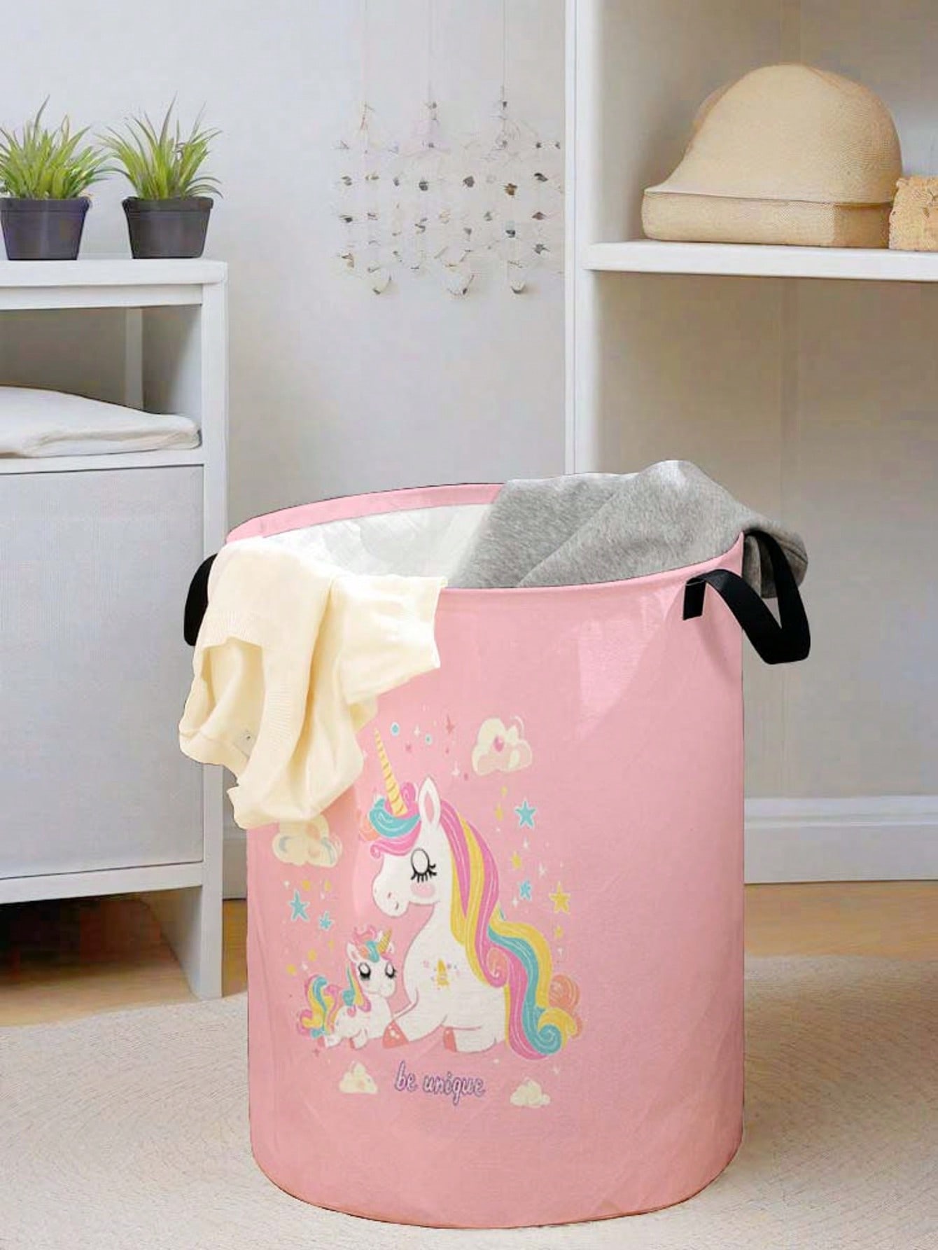 ユニコーン型ランドリーバスケット、折りたたみ式大容量キャンバ - Kids Toys Basket のレビューと価格