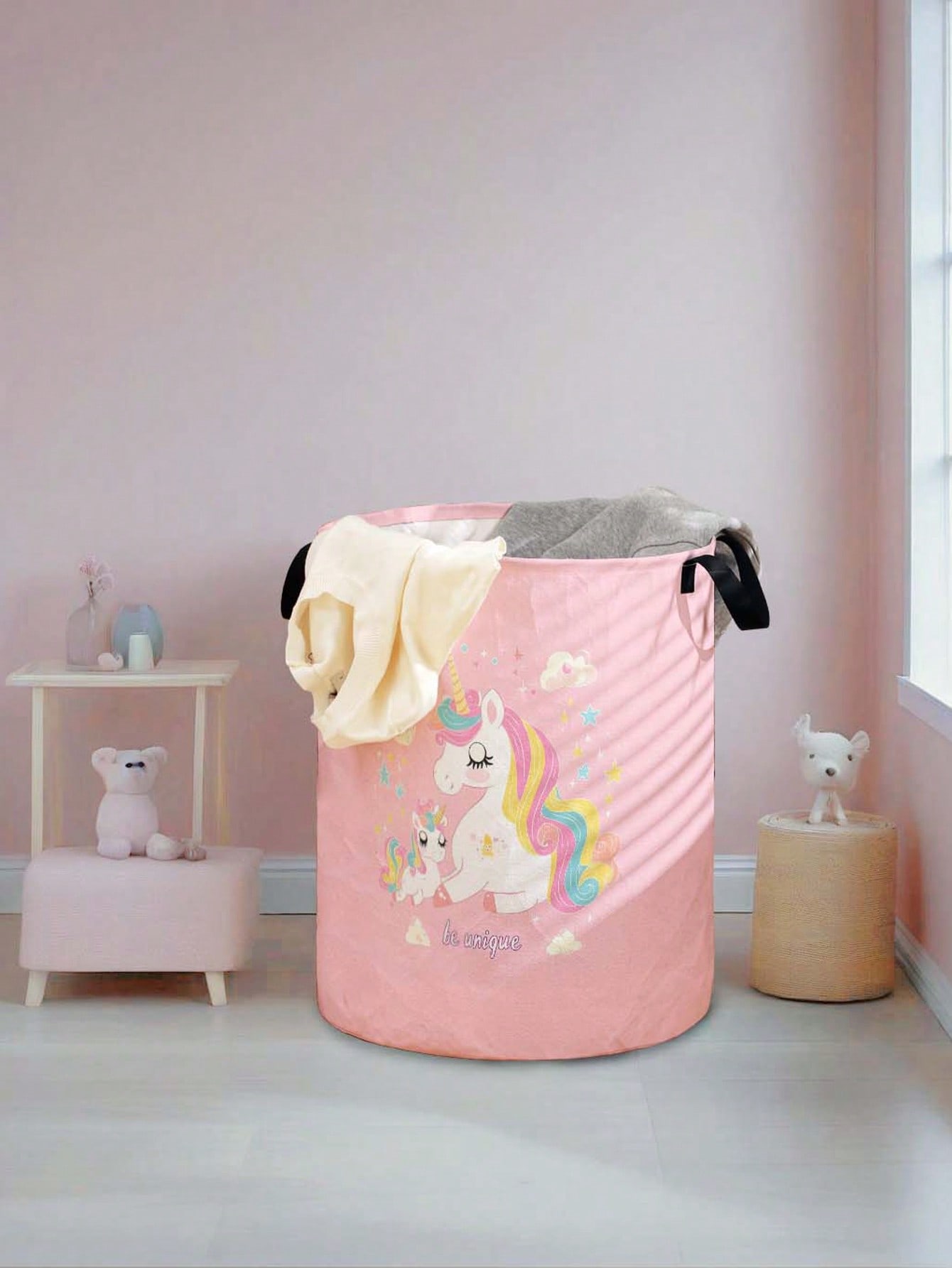 ユニコーン型ランドリーバスケット、折りたたみ式大容量キャンバ - Kids Toys Basket のレビューと価格