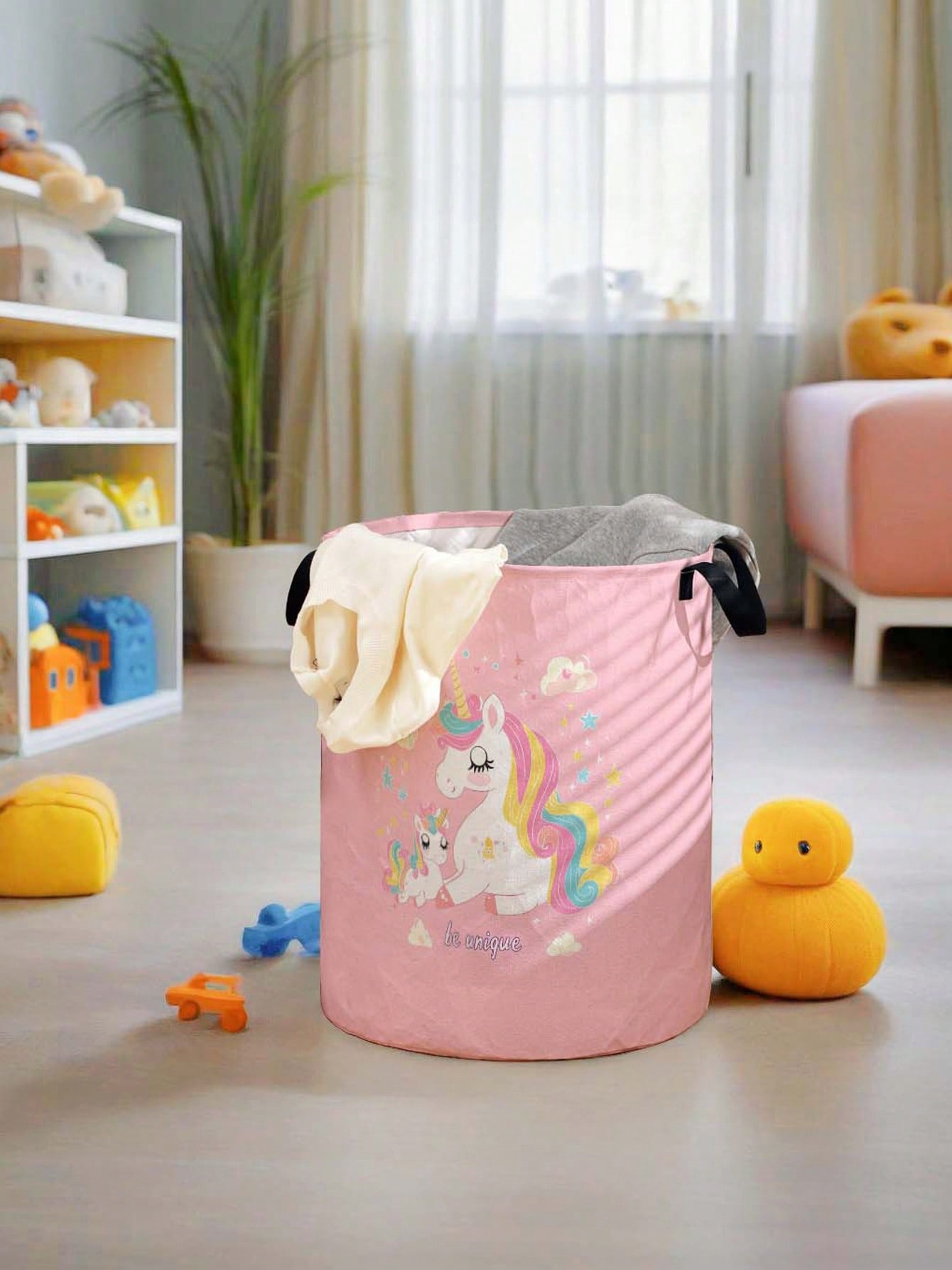 ユニコーン型ランドリーバスケット、折りたたみ式大容量キャンバ - Kids Toys Basket のレビューと価格