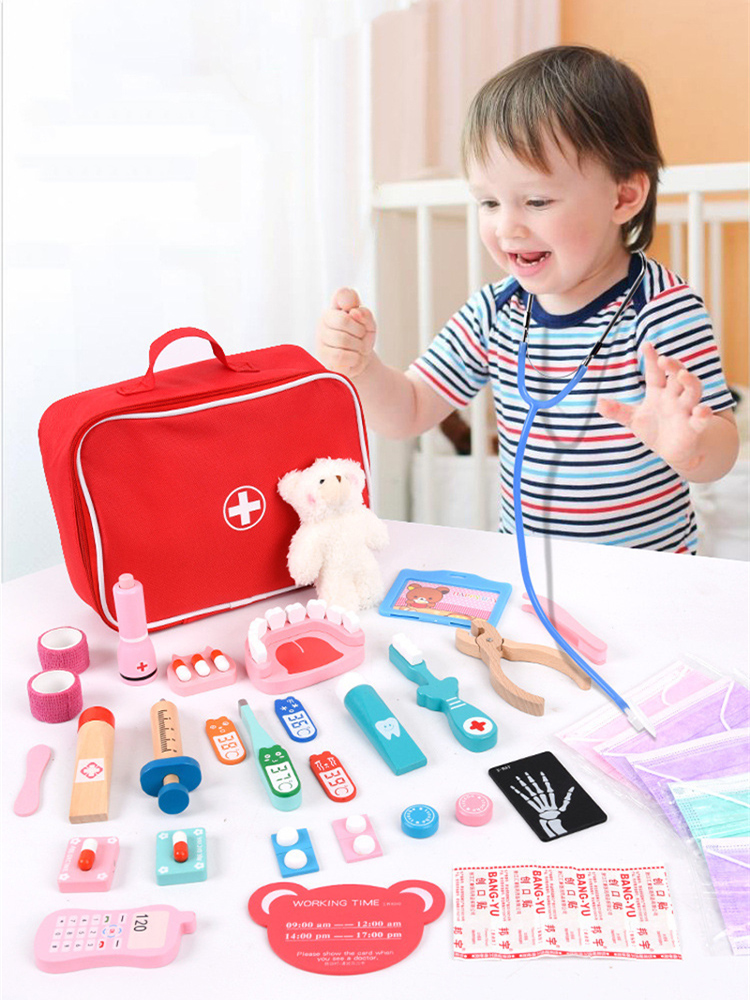 ごっこ遊びお医者さんおもちゃ木製シミュレーション歯医者チェッ - Kids Toys Doctor Set のレビューと価格