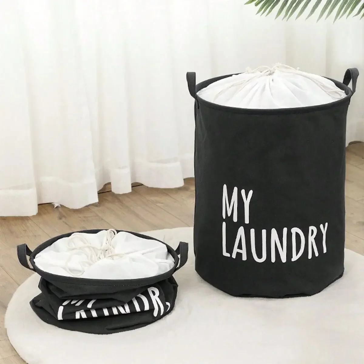 折りたたみ式巾着ランドリーバスケット、大容量防水衣類収納バス - Kids Toys Basket のレビューと価格