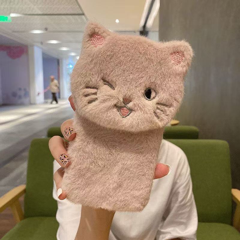 3D猫ぬいぐるみふわふわファー携帯電話ホルダーケース Xia - Xiaomi Kids Toys のレビューと価格