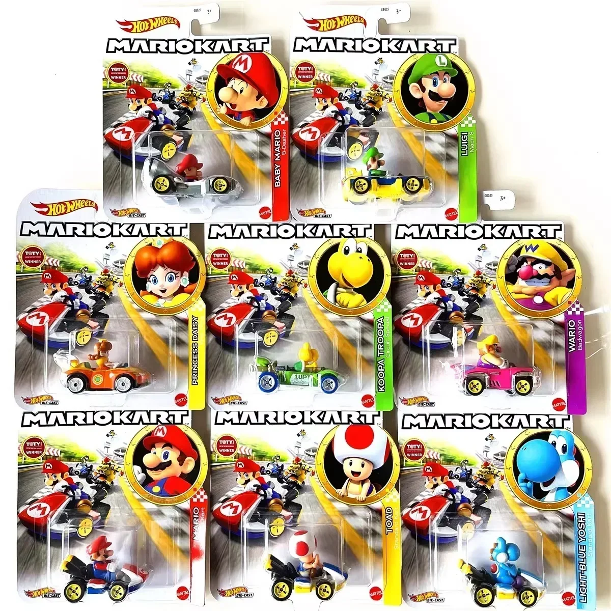 オリジナルホットホイールマリオカート1:64ダイキャストクッ - Kids Toys Cars のレビューと価格
