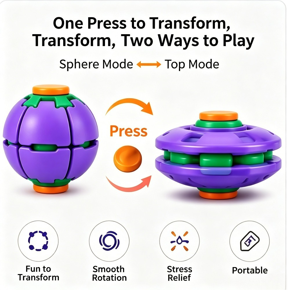 変形フィジェットスピナーボールプレスで回転、ストレス解消おも - Kids Y Toys のレビューと価格