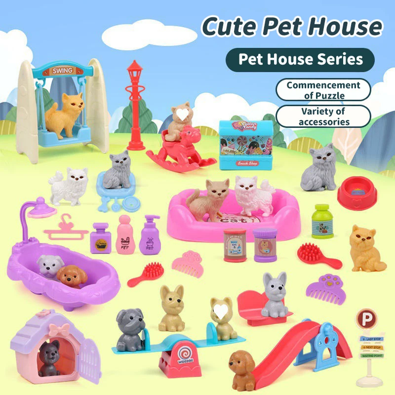 犬のぬいぐるみセット 子犬ごっこ遊びおもちゃ 子供用プレイハ - Kids Toys Basket のレビューと価格