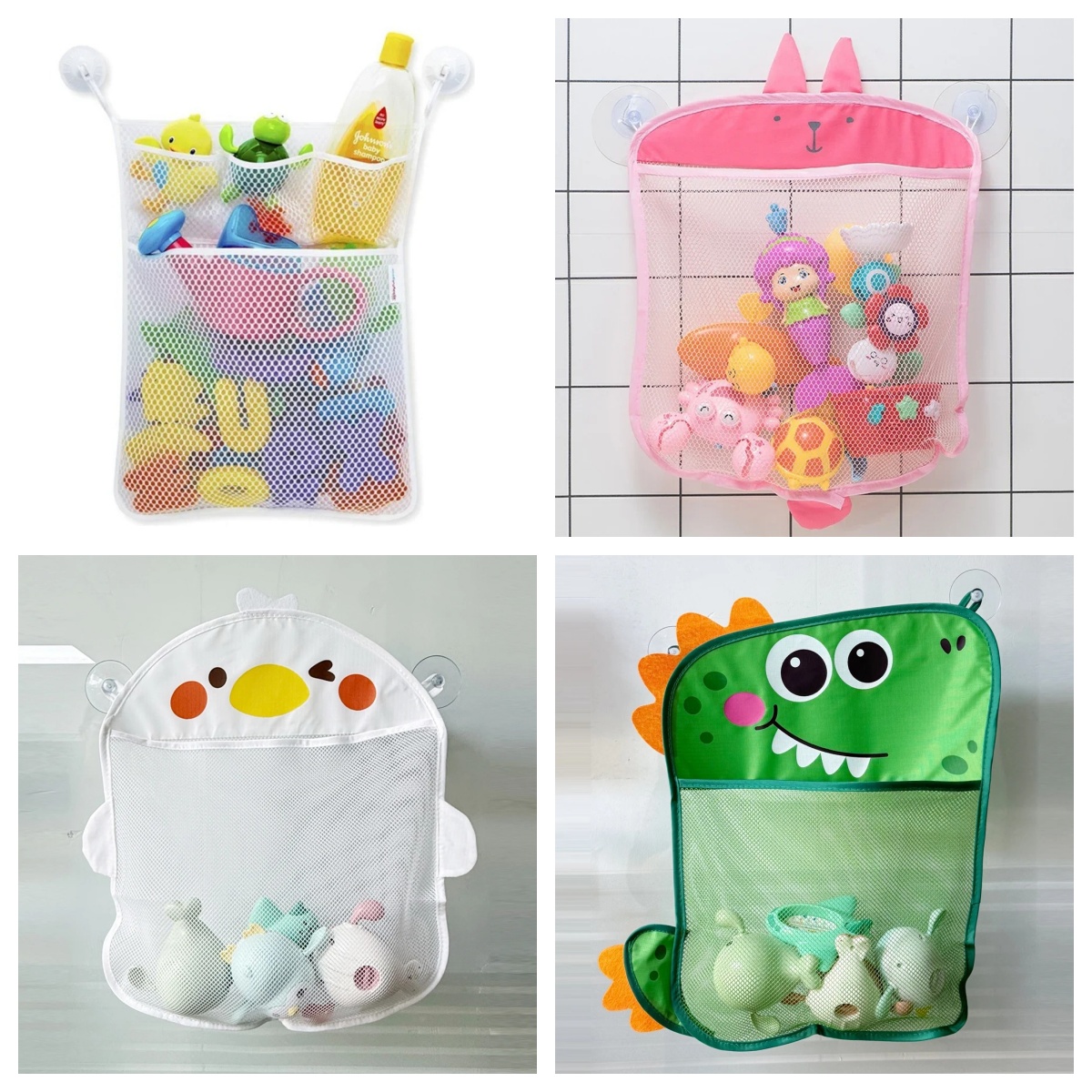 ベビーバスルーム用メッシュバッグ、漫画風動物の形をした布製砂 - Kids Toys Basket のレビューと価格