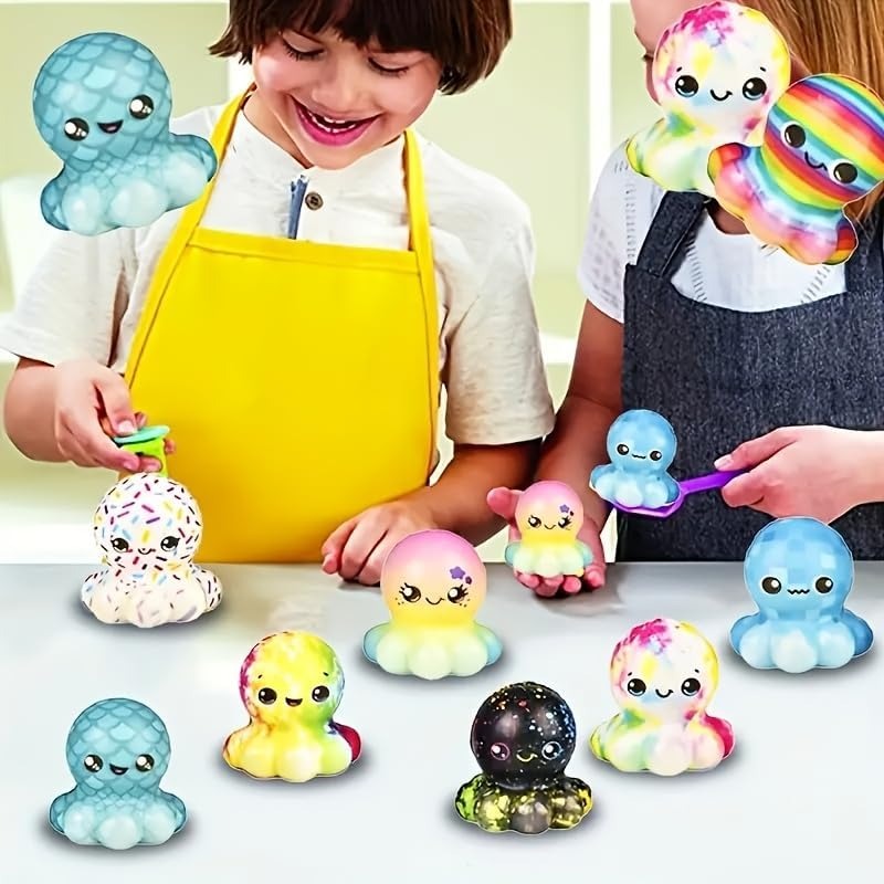 6/12個入り タコ型 スロースクイーズ玩具 ソフトストレス - Kids Toys Basket のレビューと価格