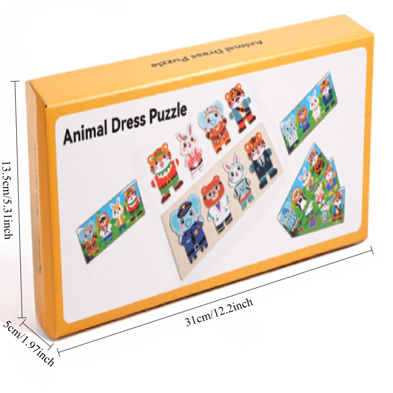 子供向け木製知育玩具 動物着せ替えマッチングパズルごっこ遊び - Kid Toys Ads のレビューと価格