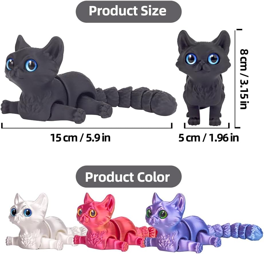 3Dプリントされた猫のフィジェットトイ、ストレス解消、デスク - Kids Toys Basket のレビューと価格