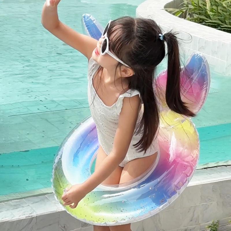 インフレータブル水泳リングマーメイドテールスパンコールプール - Kids Toys Play Youtube のレビューと価格